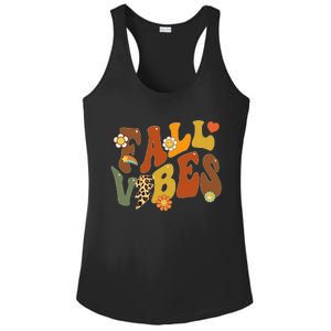 Autumn Chic Retro Leopard Circle Pumpkin for Thanksgiving Ladies PosiCharge Competitor Racerback Tank