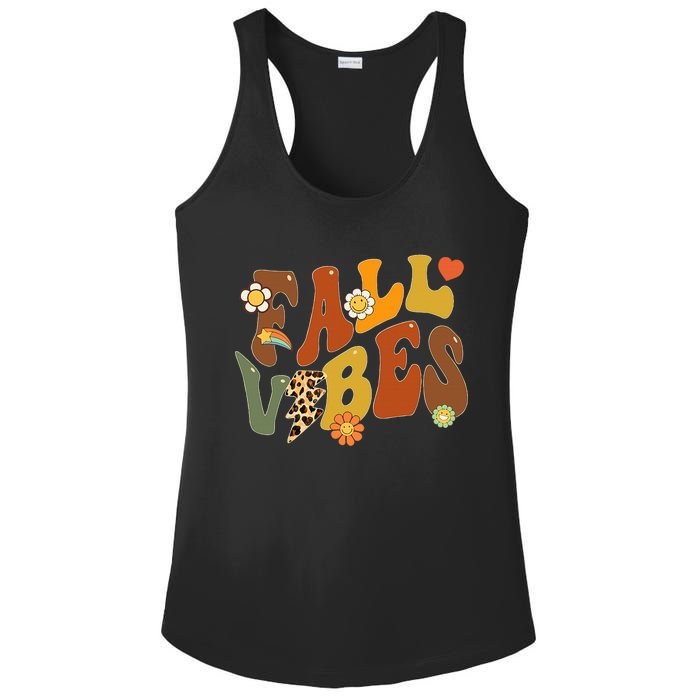 Autumn Chic Retro Leopard Circle Pumpkin for Thanksgiving Ladies PosiCharge Competitor Racerback Tank