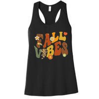 Autumn Chic Retro Leopard Circle Pumpkin for Thanksgiving Women's Racerback Tank