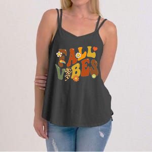 Autumn Chic Retro Leopard Circle Pumpkin for Thanksgiving Women's Strappy Tank