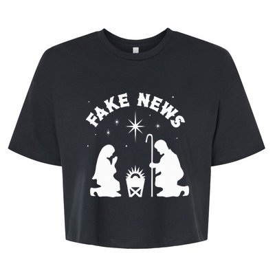 Anti Christmas Religion Atheist Fake News Nativity Scene  Bella+Canvas Jersey Crop Tee