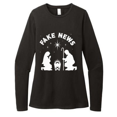 Anti Christmas Religion Atheist Fake News Nativity Scene  Womens CVC Long Sleeve Shirt