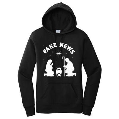 Anti Christmas Religion Atheist Fake News Nativity Scene  Women's Pullover Hoodie