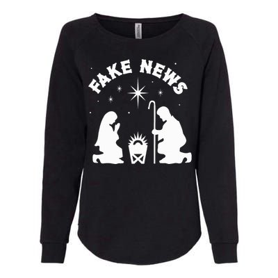 Anti Christmas Religion Atheist Fake News Nativity Scene  Womens California Wash Sweatshirt