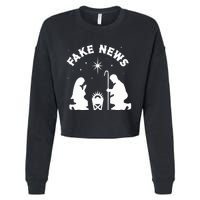 Anti Christmas Religion Atheist Fake News Nativity Scene  Cropped Pullover Crew