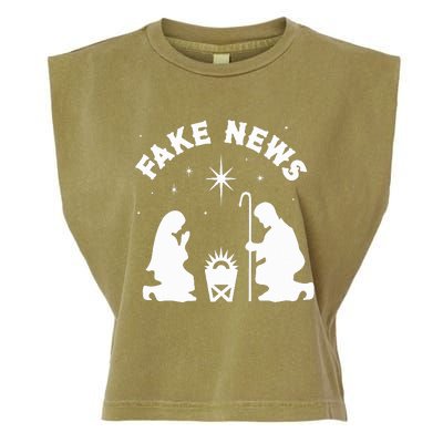 Anti Christmas Religion Atheist Fake News Nativity Scene  Garment-Dyed Women's Muscle Tee