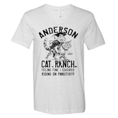 Anderson Cat Ranch Educated Graphic V-Neck T-Shirt