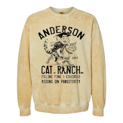 Anderson Cat Ranch Educated Graphic Colorblast Crewneck Sweatshirt