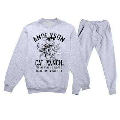 Anderson Cat Ranch Educated Graphic Premium Crewneck Sweatsuit Set