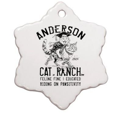 Anderson Cat Ranch Educated Graphic Ceramic Star Ornament