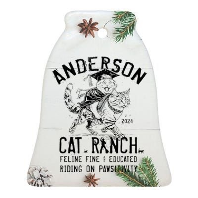 Anderson Cat Ranch Educated Graphic Ceramic Bell Ornament