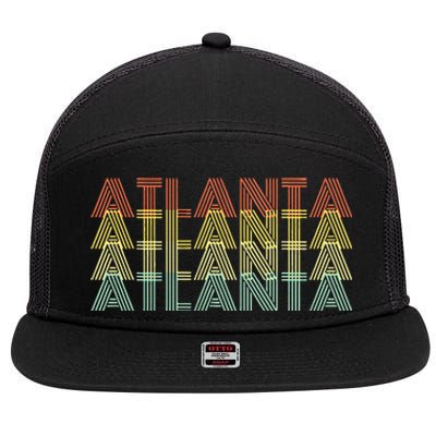 Atlanta City Retro Vintage Hometown Georgia 7 Panel Mesh Trucker Snapback Hat