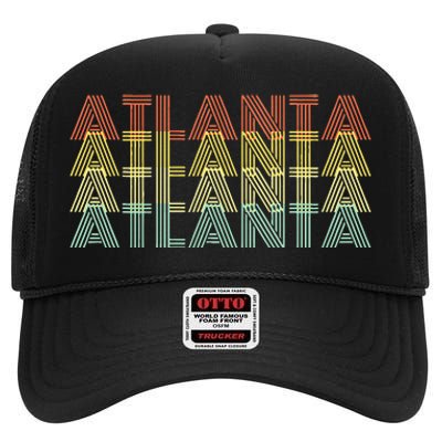 Atlanta City Retro Vintage Hometown Georgia High Crown Mesh Back Trucker Hat