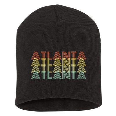 Atlanta City Retro Vintage Hometown Georgia Short Acrylic Beanie