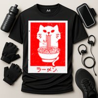 Anime Cat Ramen Kawaii Neko Noodles Cooling Performance Crew T-Shirt