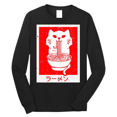 Anime Cat Ramen Kawaii Neko Noodles Long Sleeve Shirt