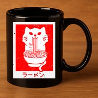 Anime Cat Ramen Kawaii Neko Noodles 11oz C Handle Ceramic Mug