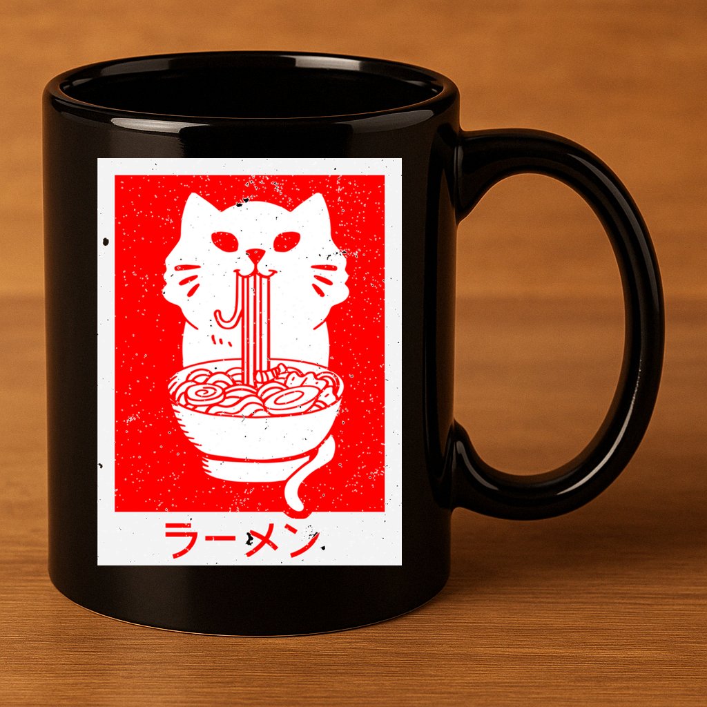 Anime Cat Ramen Kawaii Neko Noodles 11oz C Handle Ceramic Mug