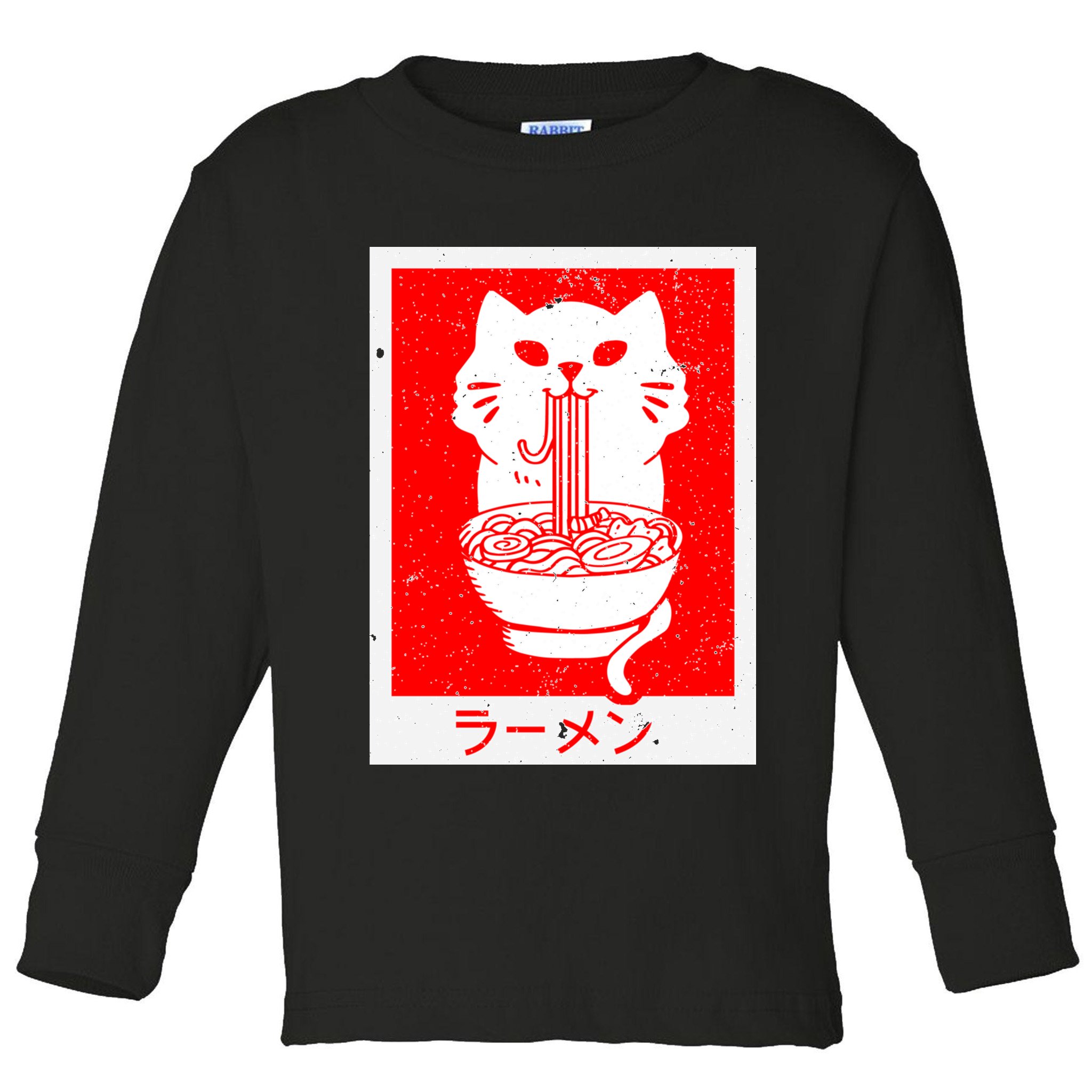 Anime Cat Ramen Kawaii Neko Noodles Toddler Long Sleeve Shirt