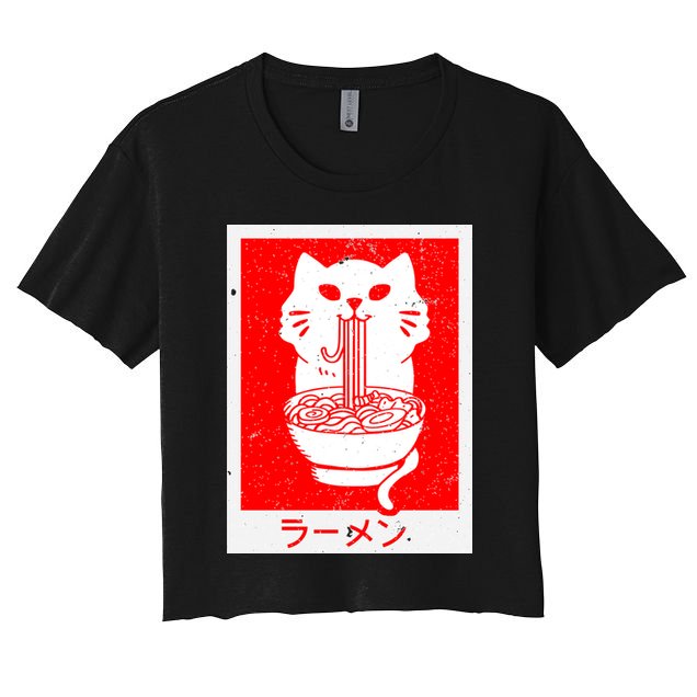 Anime Cat Ramen Kawaii Neko Noodles Crop Top