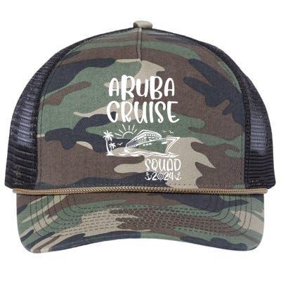 Aruba Cruise Squad 2024 Aruba Holiday Family Matching Cruise Retro Rope Trucker Hat Cap