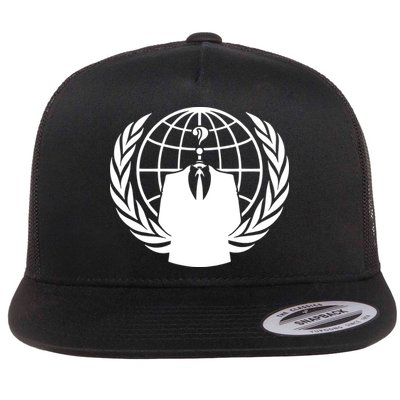 Anonymous Collective Symbol Flat Bill Trucker Hat