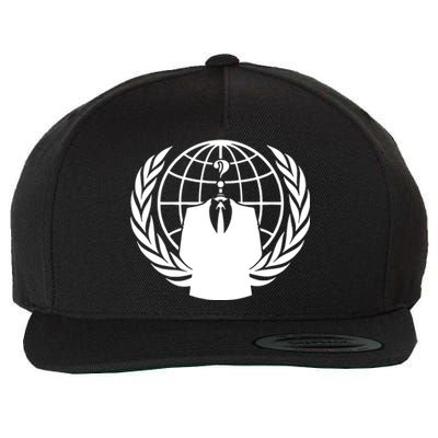 Anonymous Collective Symbol Wool Snapback Cap