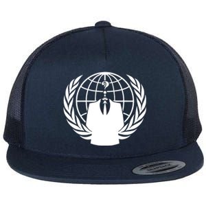 Anonymous Collective Symbol Flat Bill Trucker Hat