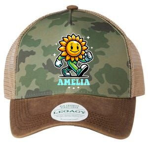 Amelia Cute Sunflower Gift Legacy Tie Dye Trucker Hat