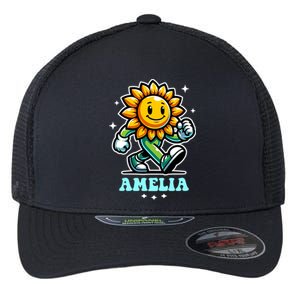 Amelia Cute Sunflower Gift Flexfit Unipanel Trucker Cap