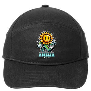 Amelia Cute Sunflower Gift 7-Panel Snapback Hat