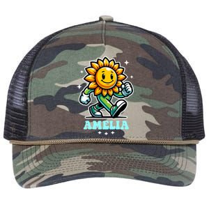 Amelia Cute Sunflower Gift Retro Rope Trucker Hat Cap