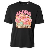 Aloha Christmas Santa Claus Surfing Hawaiian Mele Kalikimaka Cooling Performance Crew T-Shirt