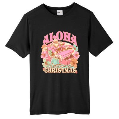 Aloha Christmas Santa Claus Surfing Hawaiian Mele Kalikimaka Tall Fusion ChromaSoft Performance T-Shirt