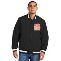 Aloha Christmas Santa Claus Surfing Hawaiian Mele Kalikimaka Insulated Varsity Jacket