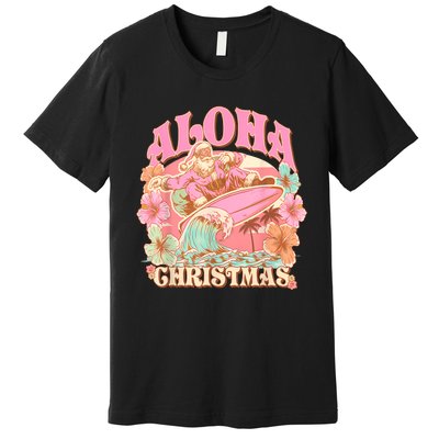 Aloha Christmas Santa Claus Surfing Hawaiian Mele Kalikimaka Premium T-Shirt