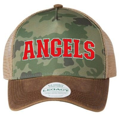 Angels California Souvenir Trip College Style Red Text Legacy Tie Dye Trucker Hat