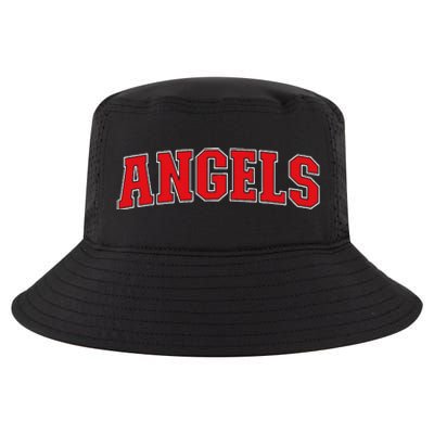 Angels California Souvenir Trip College Style Red Text Cool Comfort Performance Bucket Hat