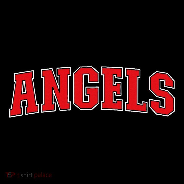 Angels California Souvenir Trip College Style Red Text T-Shirt