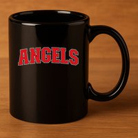 Angels California Souvenir Trip College Style Red Text 11oz C Handle Ceramic Mug