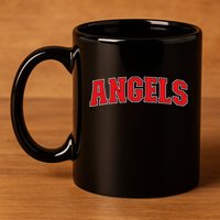 Angels California Souvenir Trip College Style Red Text 11oz C Handle Ceramic Mug