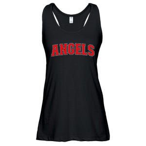 Angels California Souvenir Trip College Style Red Text Ladies Essential Flowy Tank