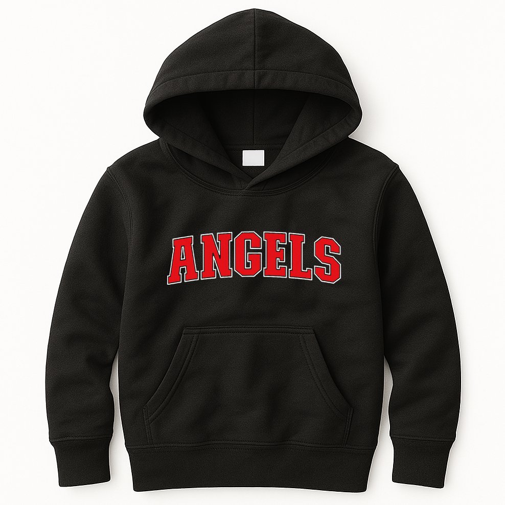 Angels California Souvenir Trip College Style Red Text Kids Hoodie