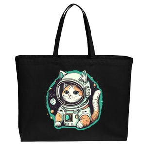 Astronaut Cat Space Helmet Cotton Canvas Jumbo Tote