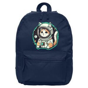 Astronaut Cat Space Helmet 16 in Basic Backpack