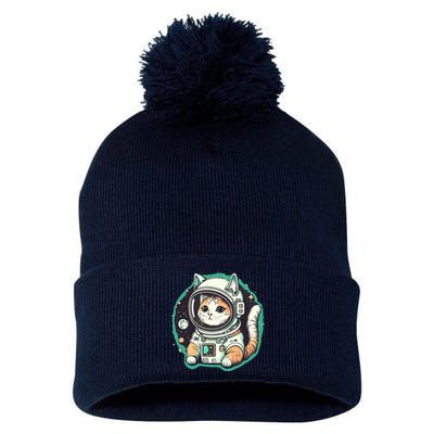 Astronaut Cat Space Helmet Pom Pom 12in Knit Beanie