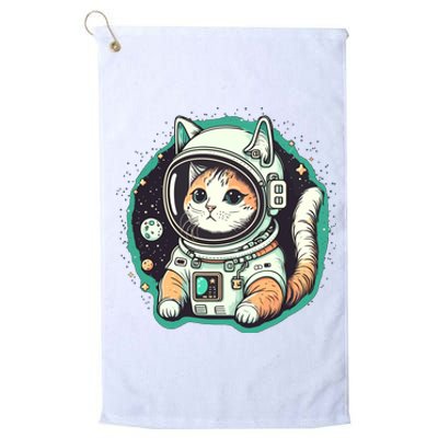 Astronaut Cat Space Helmet Platinum Collection Golf Towel