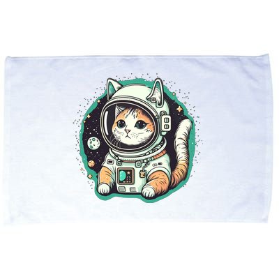 Astronaut Cat Space Helmet Microfiber Hand Towel