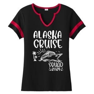 Alaska Cruise Squad 2024 Alaska Holiday Family Matching Ladies Halftime Notch Neck Tee