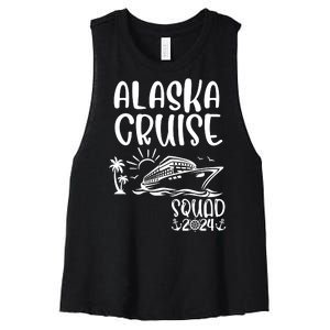 Alaska Cruise Squad 2024 Alaska Holiday Family Matching Women's Racerback Cropped Tank